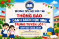 DANH SÁCH TRÚNG TUYỂN VÀO LỚP 1 – NĂM HỌC 2026-2027